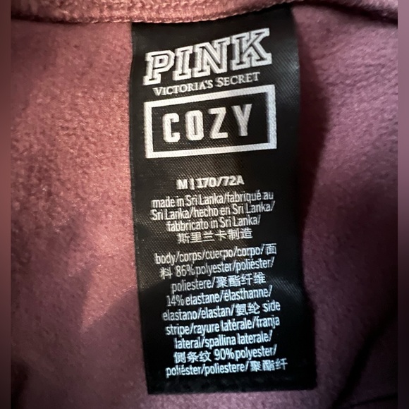 VSPINK 💗L/S Logo Campus Tee(M)Oatmeal & VSPINK💗Cozy Fleece Leggings(M)Cocoa-SET! - Picture 6 of 15